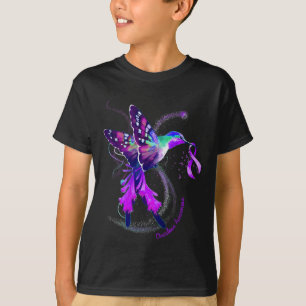 Hummingbird Halten Sie Lila Multifunktionsleisten- T-Shirt