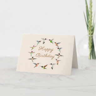 Hummingbird Happy Birthday Card Karte