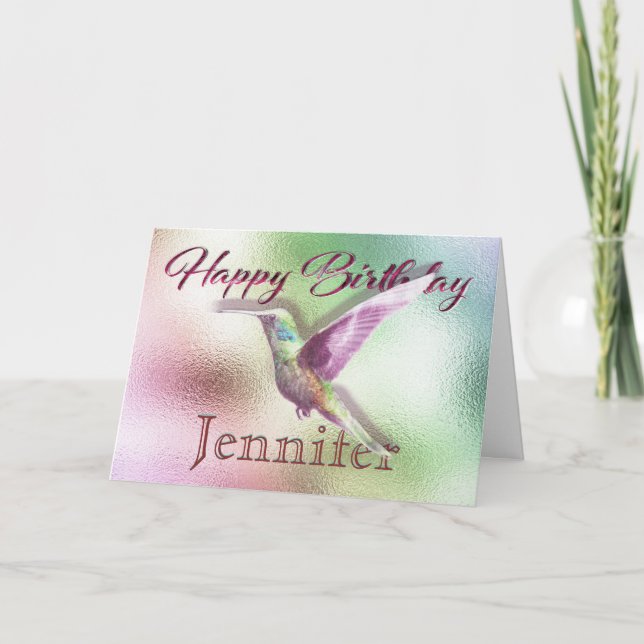 Hummingbird Happy Birthday Karte (Vorderseite)