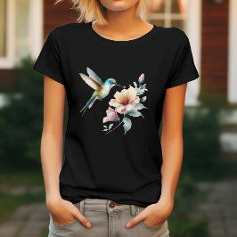 Hummingbird Harmonie mit Eleganter Hibiskus T-Shirt