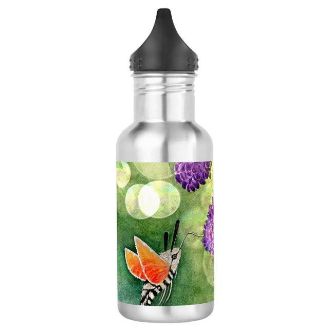 Hummingbird Hawk Moth und Lilacs Edelstahlflasche (Links)