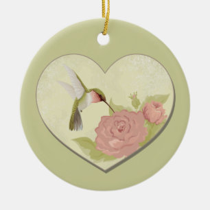 Hummingbird Heart Keramikornament