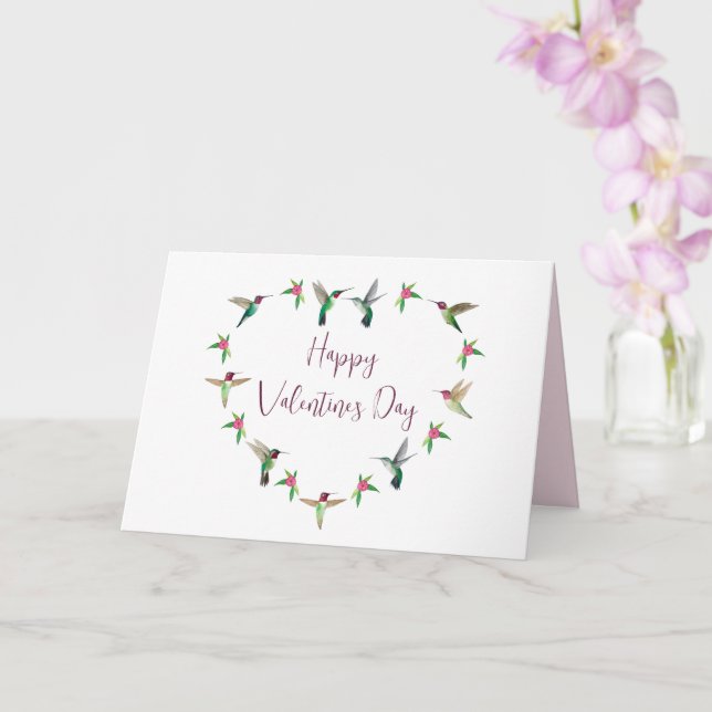 Hummingbird Heart Valentine's Day Card Karte (Orchidee)