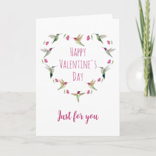 Hummingbird Heart Valentine's Day Card Karte