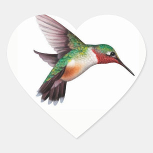 Hummingbird Heftsticker Herz-Aufkleber