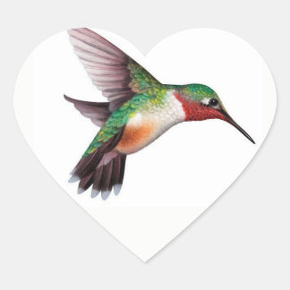 Hummingbird Heftsticker Herz-Aufkleber
