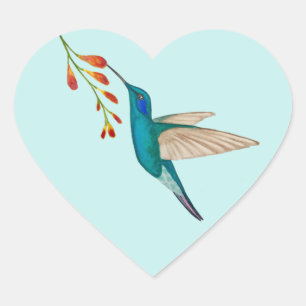 Hummingbird Heftsticker Herz-Aufkleber