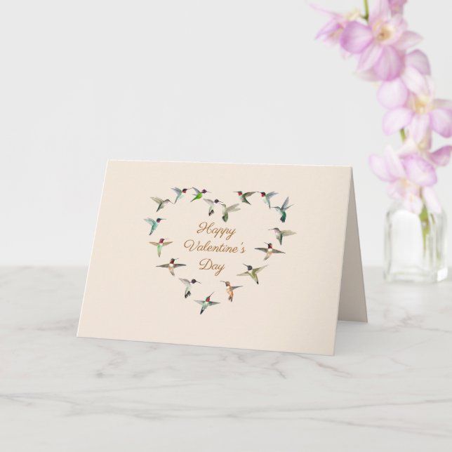 Hummingbird HerzValentinstag Karte (Orchidee)