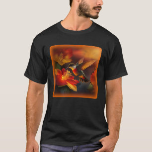 Hummingbird Hibiskus Blume Morning Sunrise Nature T-Shirt