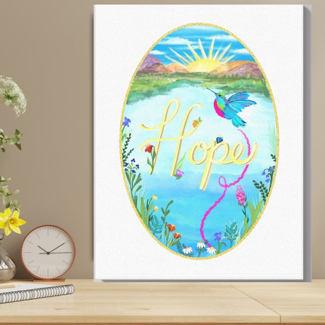 Hummingbird, Hoffnung, Malerei, Kunst, Wall Art Leinwanddruck (Hummingbird, Hope, Artwork, Art, Painting, Floral, Scenic, Nature, Bird, Flowers, #hummingbird #art)