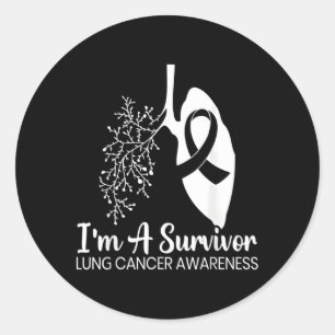 Hummingbird Holding White Ribbon Lung Cancer Aware Runder Aufkleber