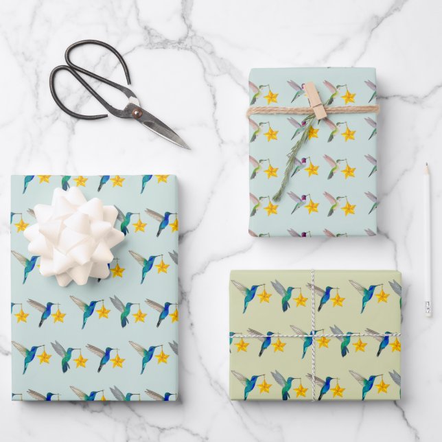 Hummingbird Holidays Geschenkpapier Set (Vorderseite)