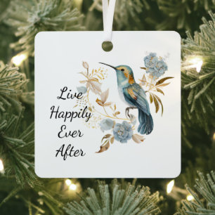 Hummingbird Hydrangea Blume Ornament Aus Metall