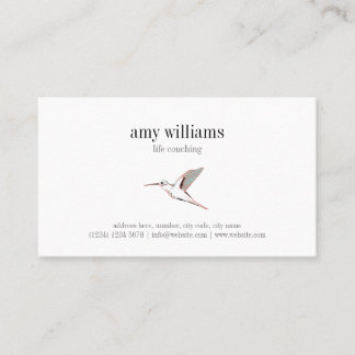 Hummingbird illustration feminine artistic card visitenkarte
