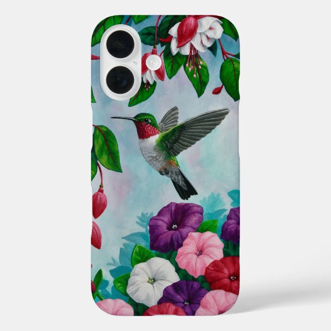 Hummingbird im Blumengarten Case-Mate iPhone Hülle (Rückseite)