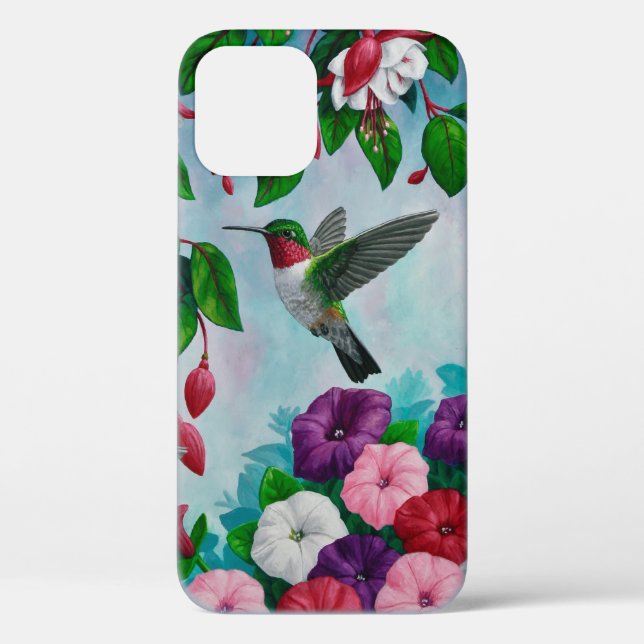 Hummingbird im Blumengarten Case-Mate iPhone Hülle (Rückseite)
