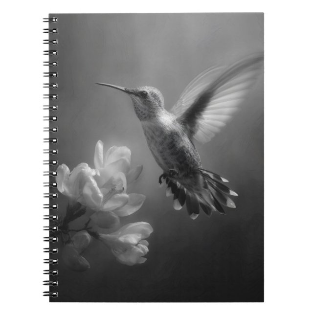Hummingbird im Flight Blossom-Notebook Notizblock (Vorderseite)