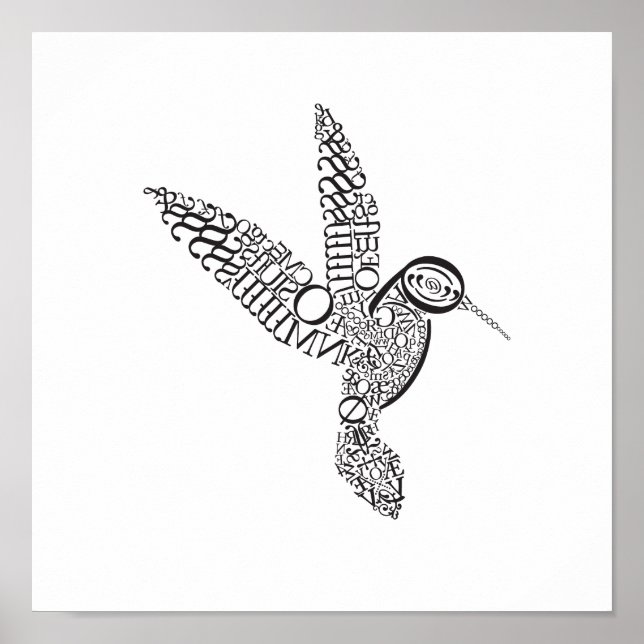 Hummingbird in Baskerville Poster (Vorne)