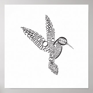 Hummingbird in Baskerville Poster