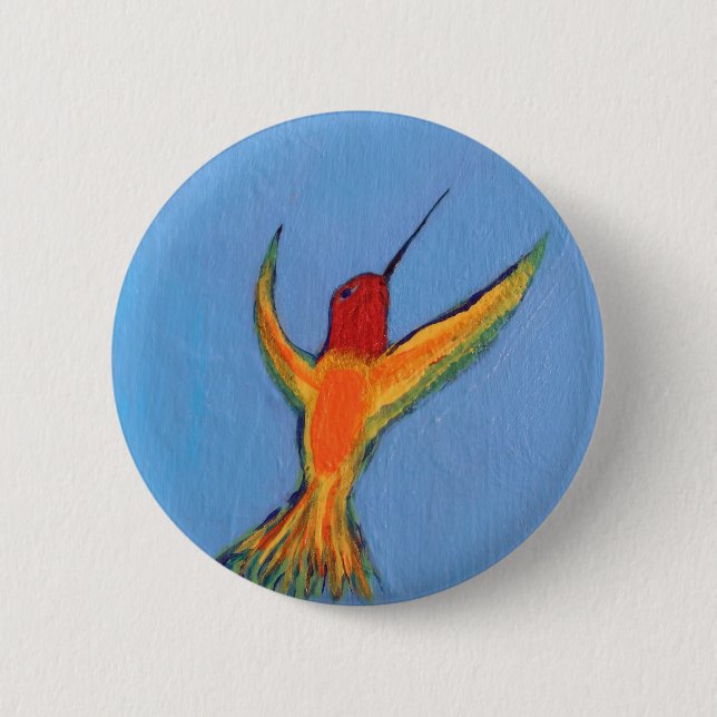 Hummingbird in blau button (Vorderseite)