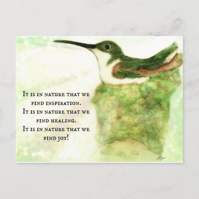 Hummingbird - In der Natur finden wir Freude! Postkarte (Vorderseite)