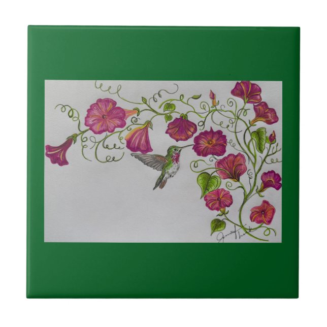 Hummingbird in Tile Fliese (Vorderseite)
