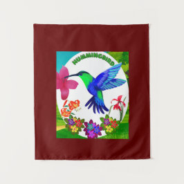 Hummingbird inmitten der Schönheit der Natur, Sere Wandteppich