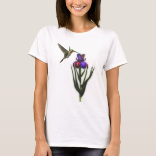 Hummingbird Iris Blume T-Shirt