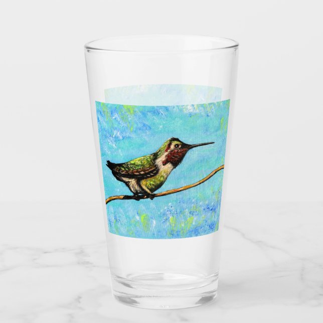 Hummingbird ist bereit zum Fliegen Glas (Vorderseite)