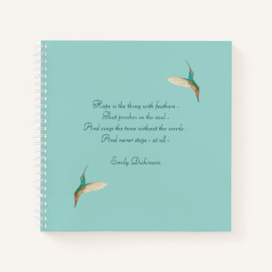 Hummingbird Journal mit Emily Dickinson Zitat Notizbuch
