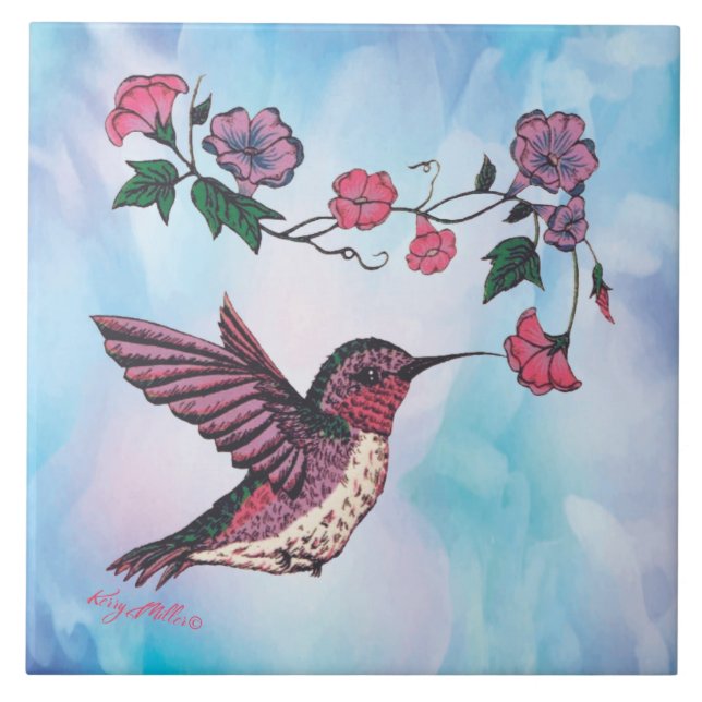 Hummingbird Keramik Tile Fliese (Vorderseite)