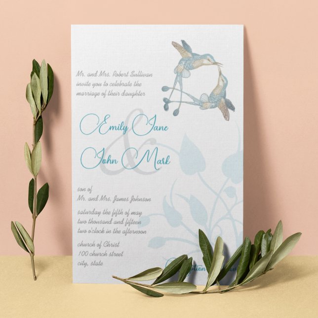 Hummingbird Kiss Vintag Love Bird Hochzeiten Einladung (Von Creator hochgeladen)