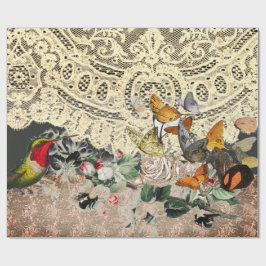 HUMMINGBIRD LACE UND BLUME-Wrapping Paper Geschenkpapier