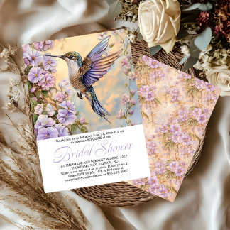 Hummingbird Lavender Flowers Bridal Shower | Einladung
