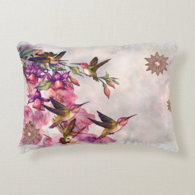 Hummingbird Lavender Jeweled Zierkissen (Vorderseite)