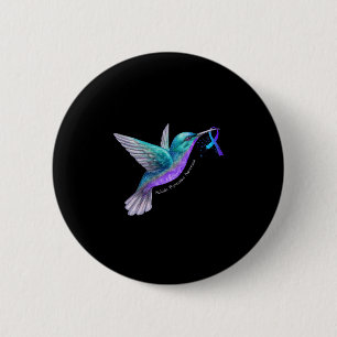 Hummingbird Lila Blue Ribbon Suizidverhütung Button