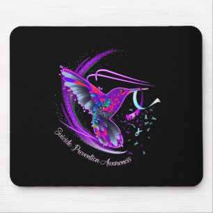 Hummingbird Lila Blue Ribbon Suizidverhütung Mousepad