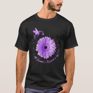Hummingbird & Lila Gerbera Blume Alzheimer T-Shirt