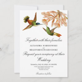 Hummingbird Lily Watercolor Blue White Wedding