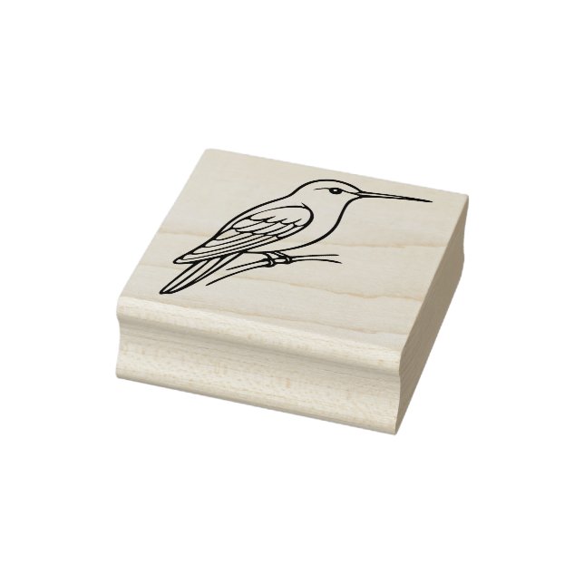 Hummingbird Line Art – Bird Illustration Gummistempel (Stempel)