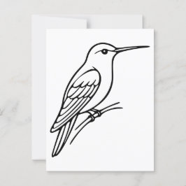 Hummingbird Line Art - Bird Illustration Postkarte