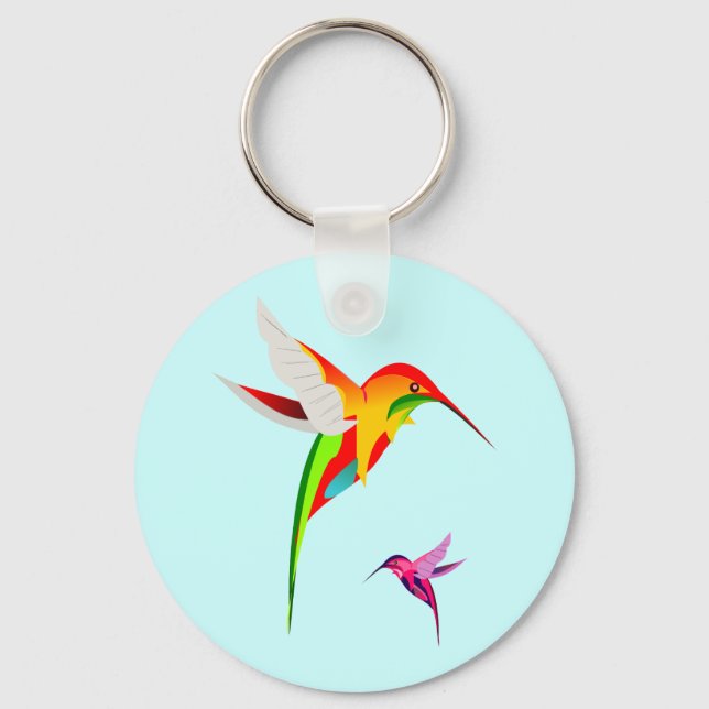 Hummingbird Mama und Baby Key Chain Schlüsselanhänger (Vorderseite)
