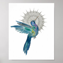 Hummingbird Mandala 8x10 Print Poster