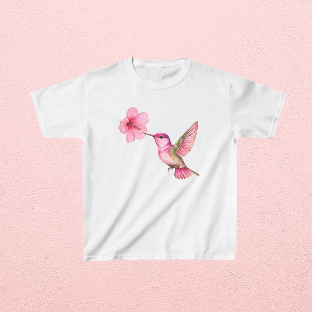 Hummingbird mit Hibiskus-Blume T-Shirt (Von Creator hochgeladen)