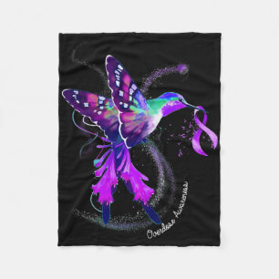 Hummingbird mit Lila Ribbon-Überdosierung Awarene Fleecedecke