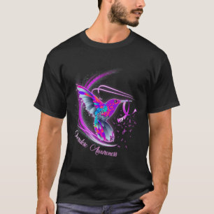 Hummingbird mit Lila Ribbon-Überdosierung Awarene T-Shirt
