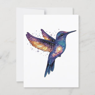 Hummingbird mit Sternenhimmel-Galaxy-Vogel Postkarte