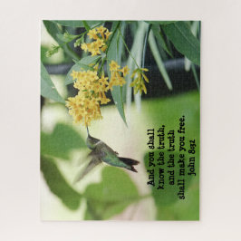 Hummingbird, mit Verse (John 8:32) Puzzle