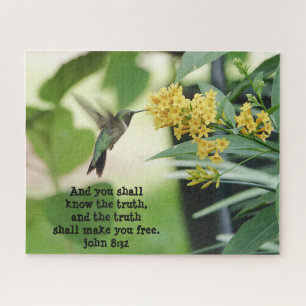 Hummingbird, mit Verse (John 8:32) Puzzle