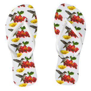 Hummingbird mit Zinnia-Blume Flip Flops
